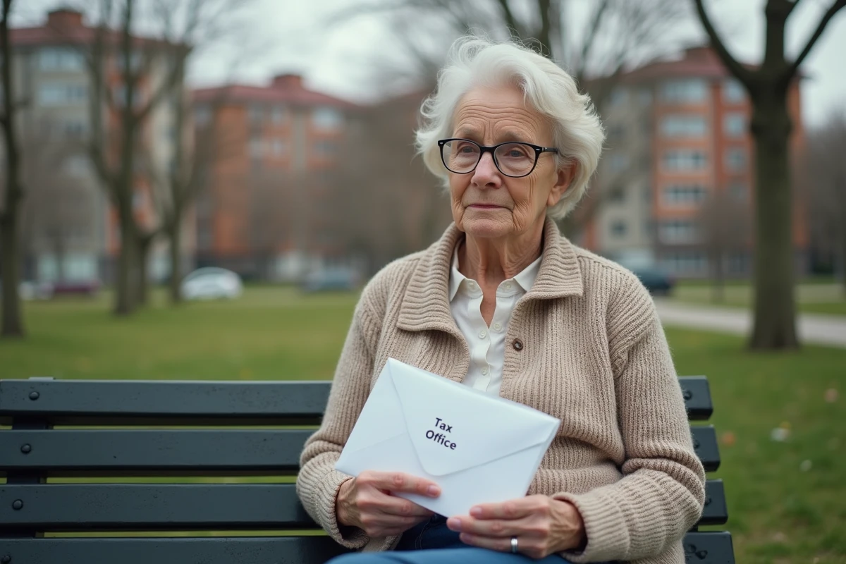 Femme retraitée tient une enveloppe d