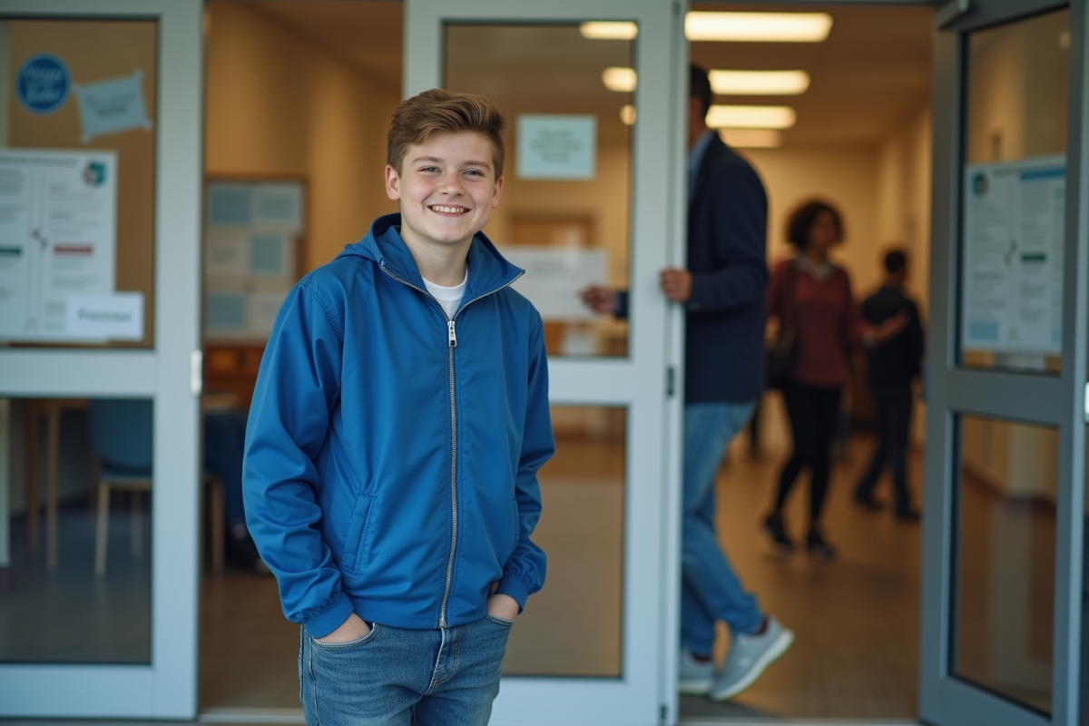 Jeune homme avec Down syndrome près d