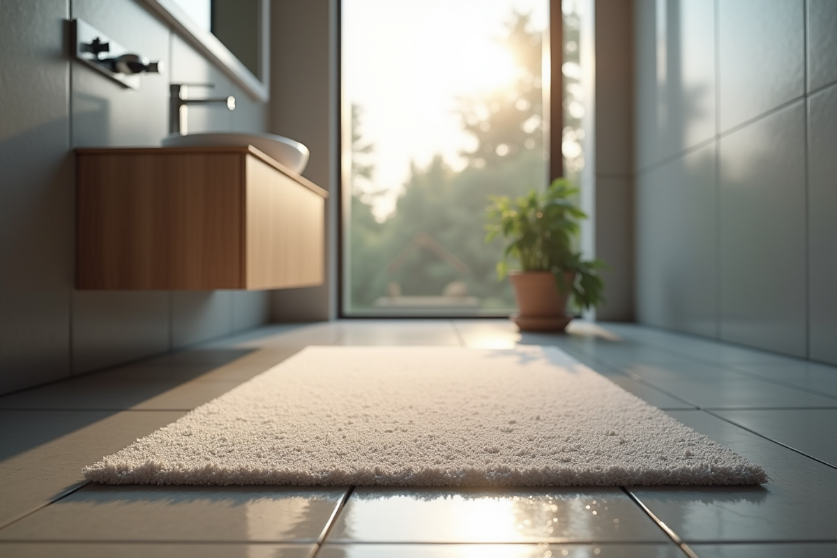 Sol de douche antidérapant dans salle de bain moderne